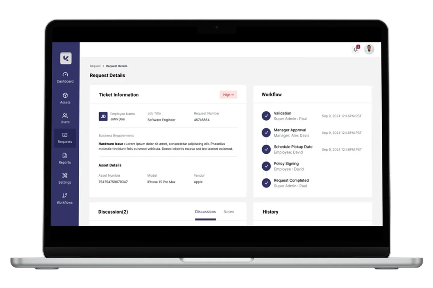 Screenshot of Kustara Request Details