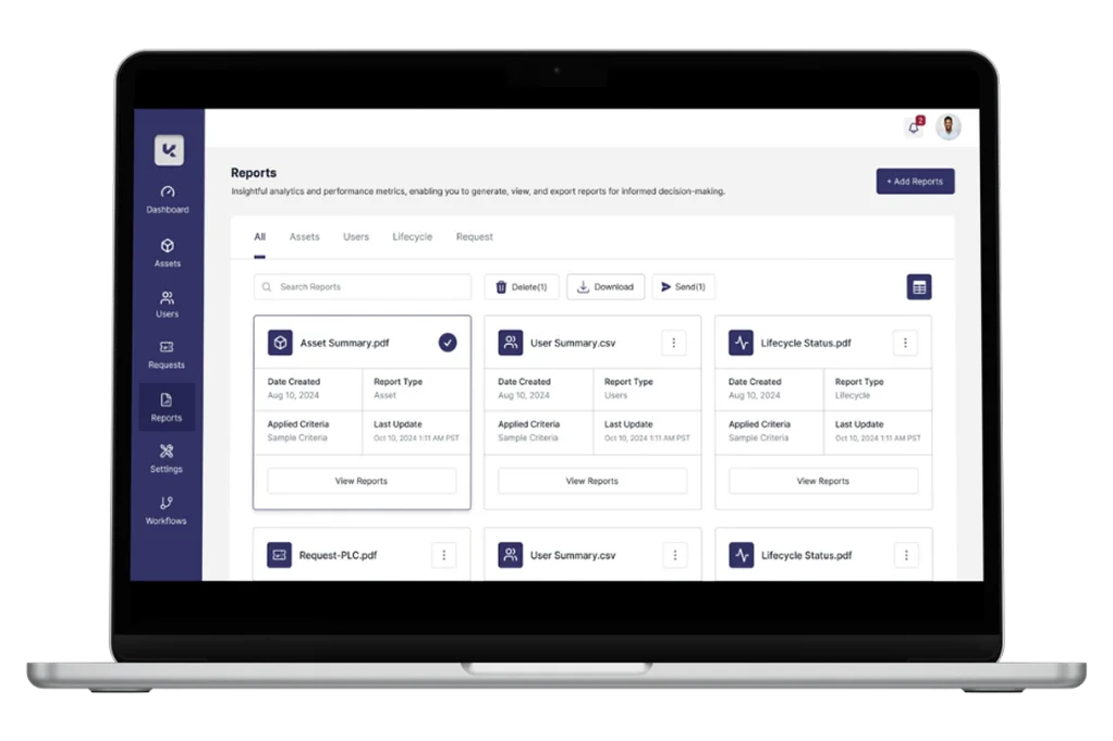 Screenshot of Kustara Reports